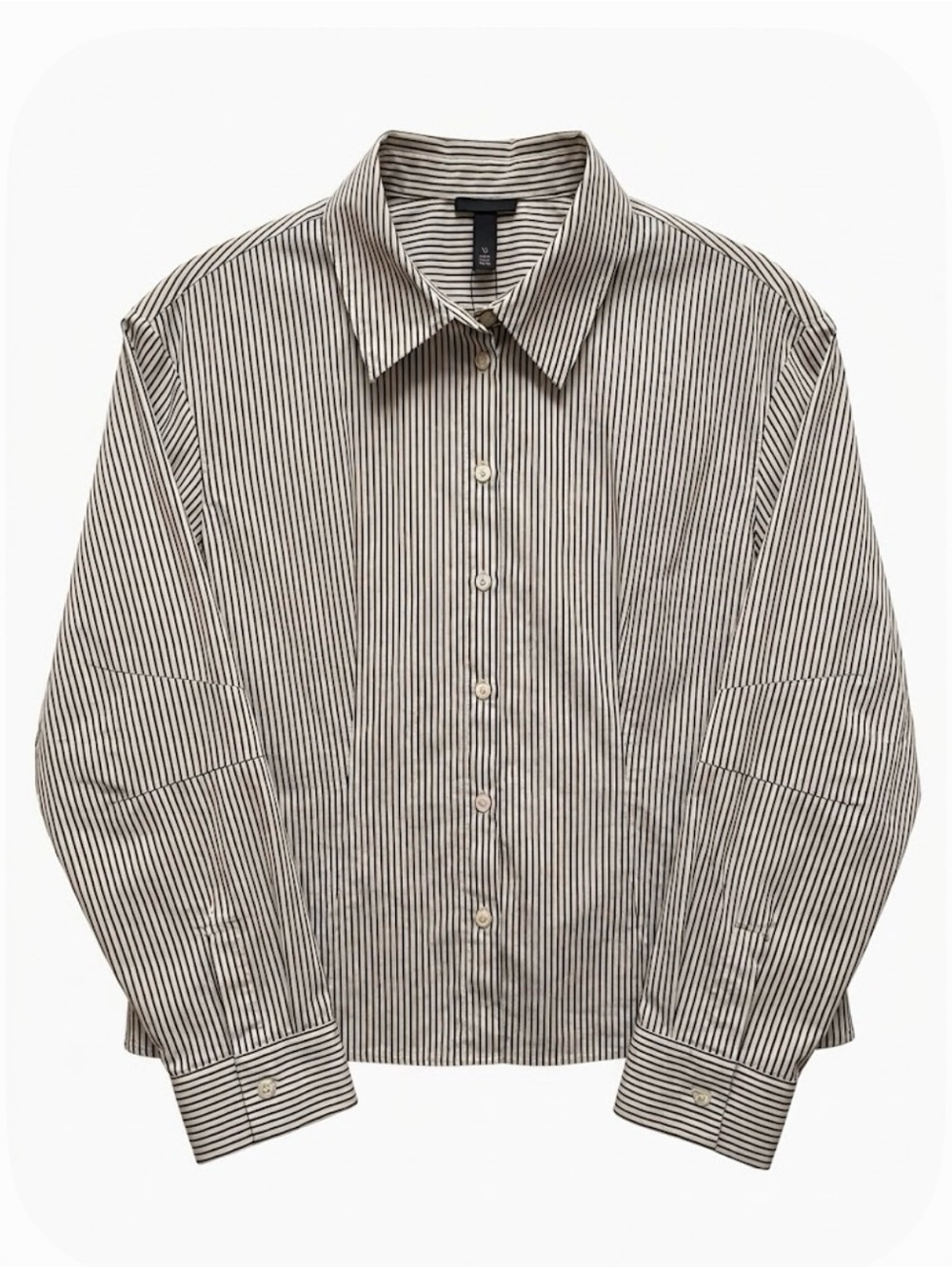 FUTURE COLLECTIVE Vertical Striped Button Down Blouse Women’s XL Brown White